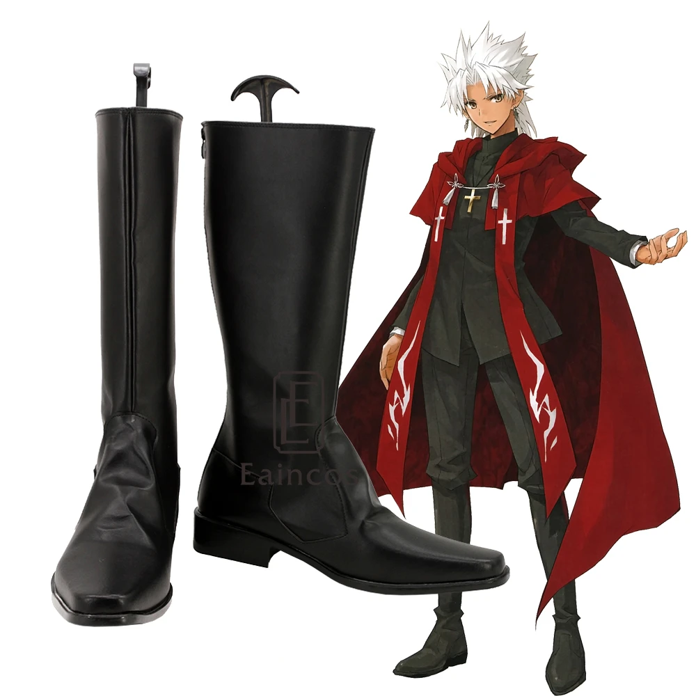 Fate/Apocrypha Shirou Kotomine/Обувь для костюмированной вечеринки Fate/Grand Order Черные сапоги на