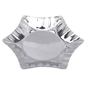 Steel Plate Sliver Color Heart Cake Fruit Salad Flat Plates Concise Style Breakfast Serving Dish Tableware