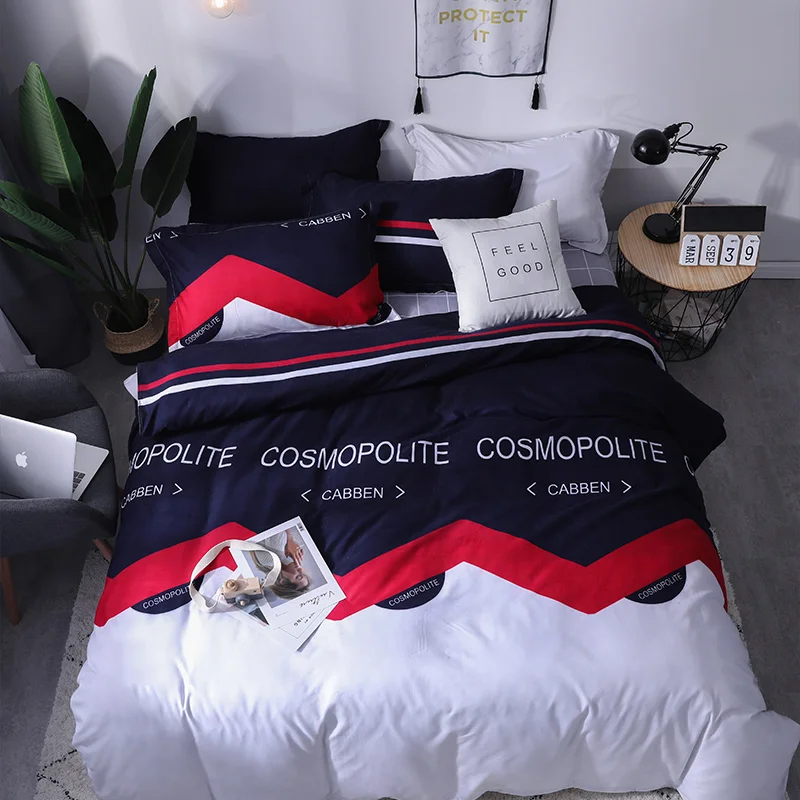buy Luxury Bedding set the letter printing Duvet cover sets bed pillowcases sheet set King size Queen size set