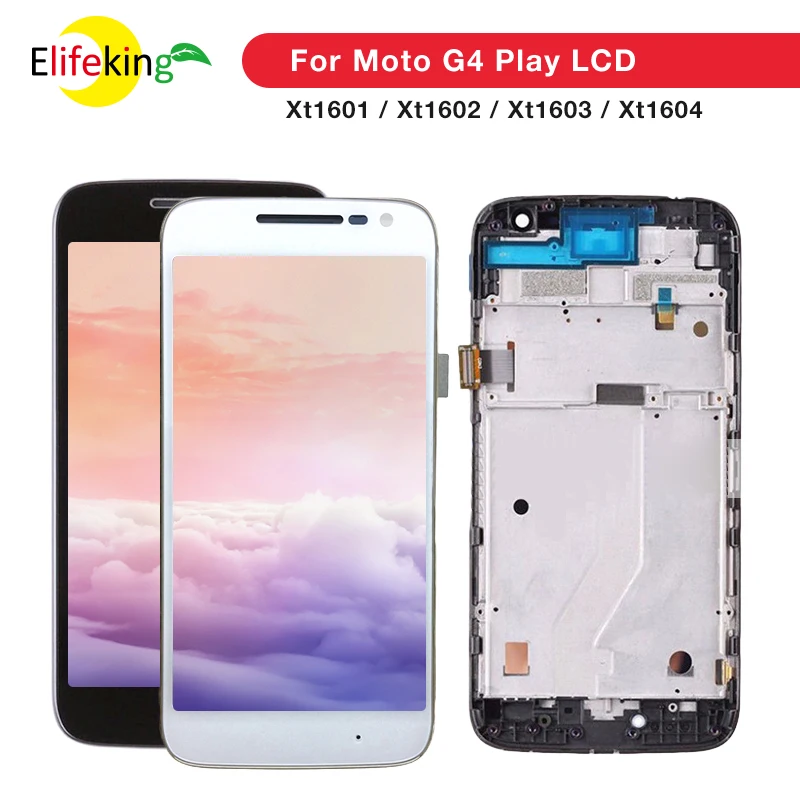 ЖК-дисплей с сенсорным экраном и дигитайзером в сборе рамкой для Motorola MOTO G4 Play Xt1601