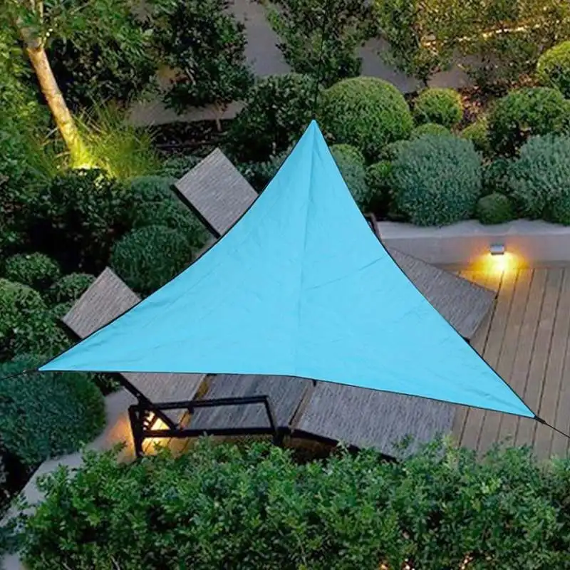 3x3 м 4x4 м 6x6 м водонепроницаемый треугольный тент навес парус Солнце открытый солнцезащитный навес парус сад патио бассейн Кемпинг Пикник палатка - Цвет: 3x3x3m Blue