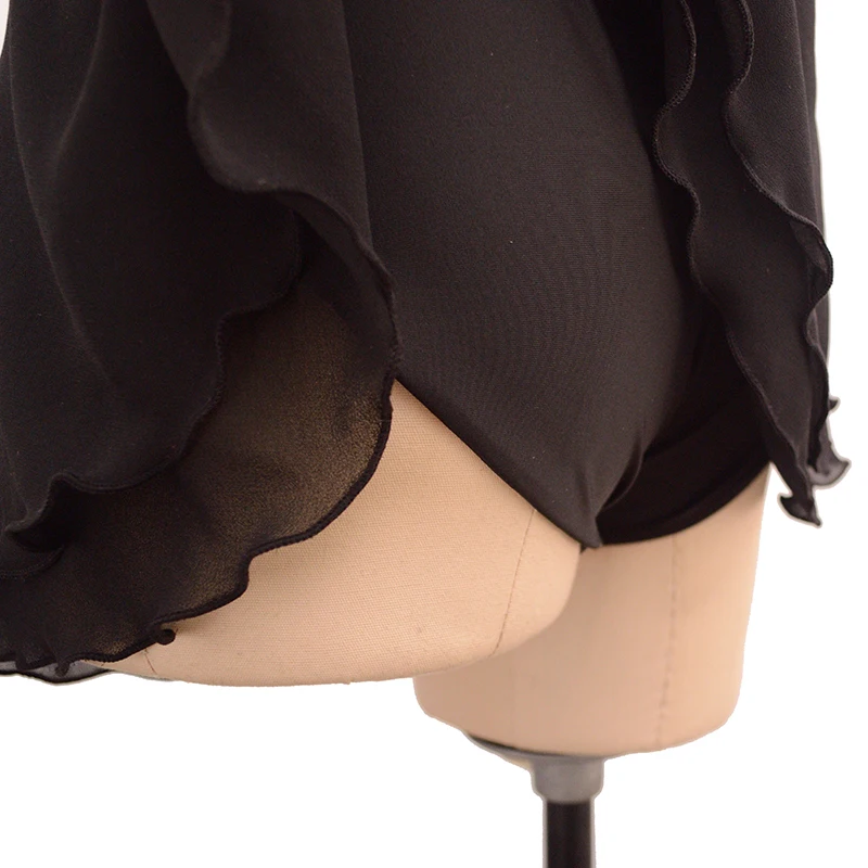 Women's Children's Figure Skating Competition Training Dress Rhythmic Gymnastics Sleeveless Black Velvet Nasinaya