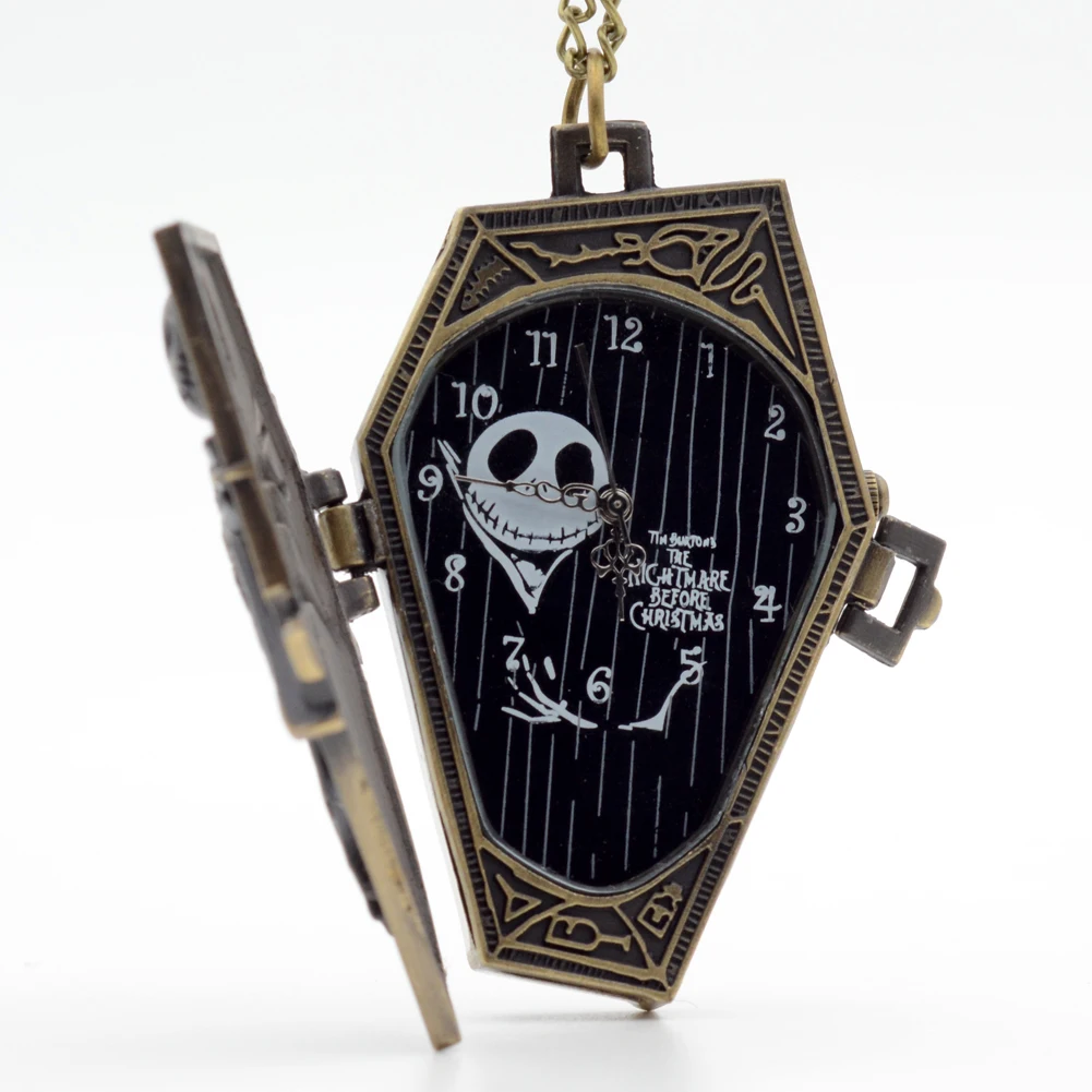 

Pocket Watch Regarder New Style Nightmare Before Christmas Necklace Chain Men Women Quartz Pocket Watch P228