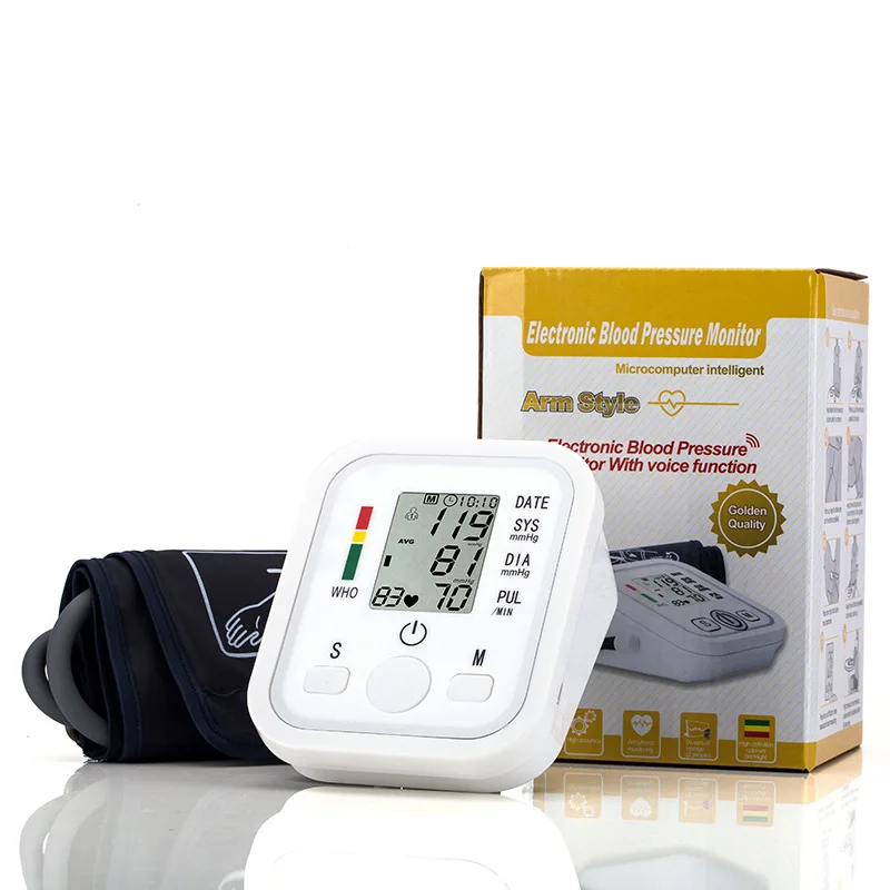 JZIKI Live Voice Arm Blood Pressure BP Monitor Tonometer Sphygmomanometer Pulsometros Health Monitors Care For Heart-3