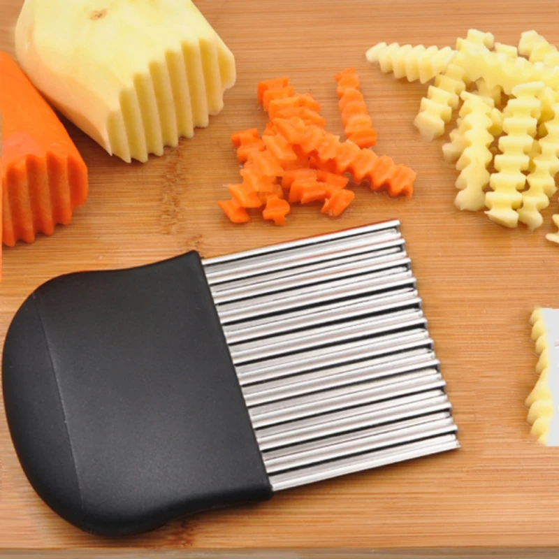 1pcs French Fries Cutter Vegetable Potato Chips Making Peeler Wavy Edged Knife Fruit Vegetable Shredder Slicer Kitchen Tools