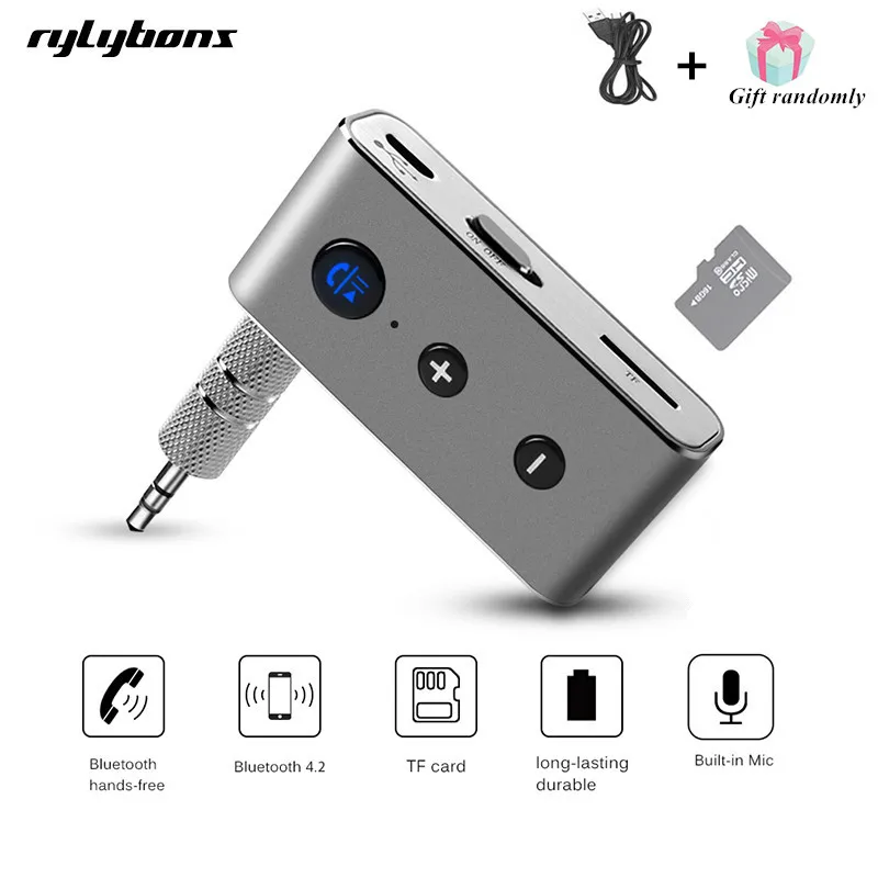 

Wireless Car Bluetooth Aux Receiver Adapter 4.2+EDR Aux Bluetooth Music mp3 Audio Receiver Bluetooth Handsfree Car Kit A2DP