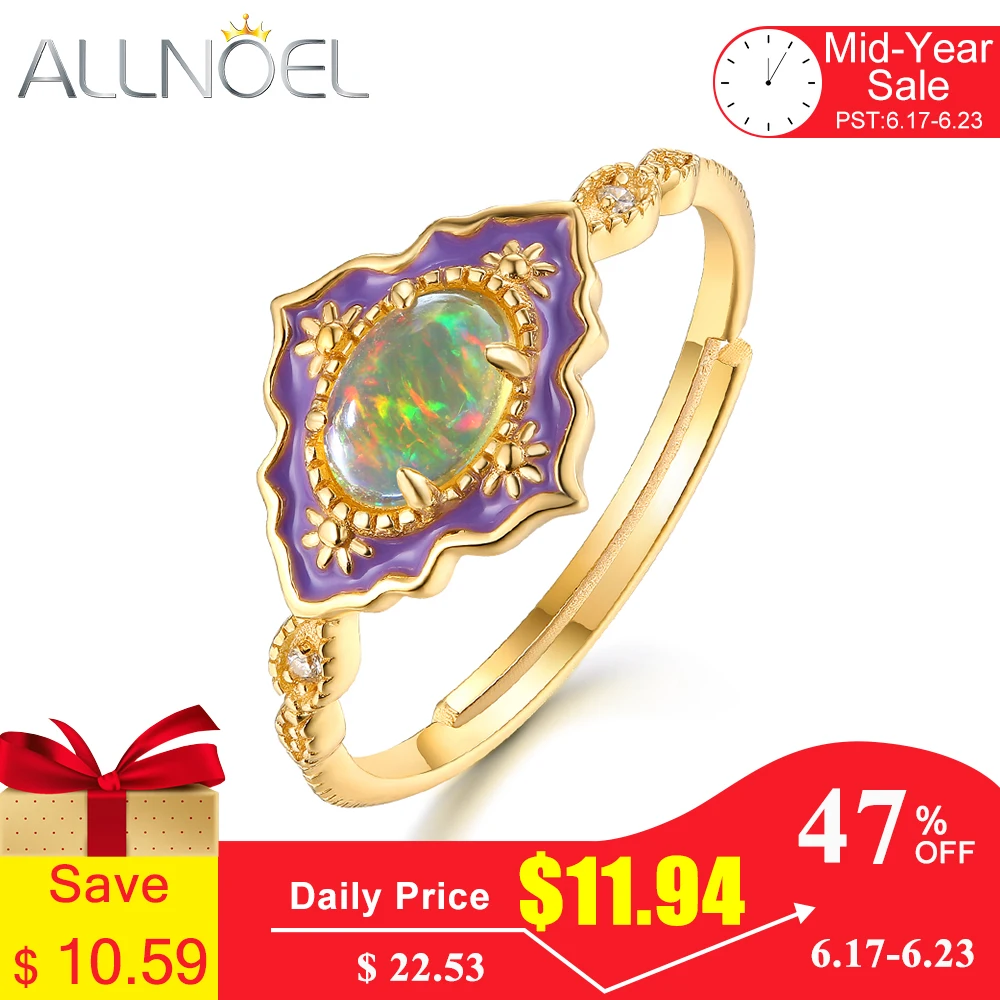 Allnoel 925 Sterling Silver Gemstone Rings For Women Vintage Real Natural Fire Opal Enamel Rainbow Ring Wedding Fine Jewelry huismerk kopen in de aanbieding Allnoel 925 Sterling Silver Gemstone Rings For Women Vintage Real Natural Fire Opal Enamel Rainbow Ring Wedding Fine Jewelry huismerk kopen in de aanbieding
