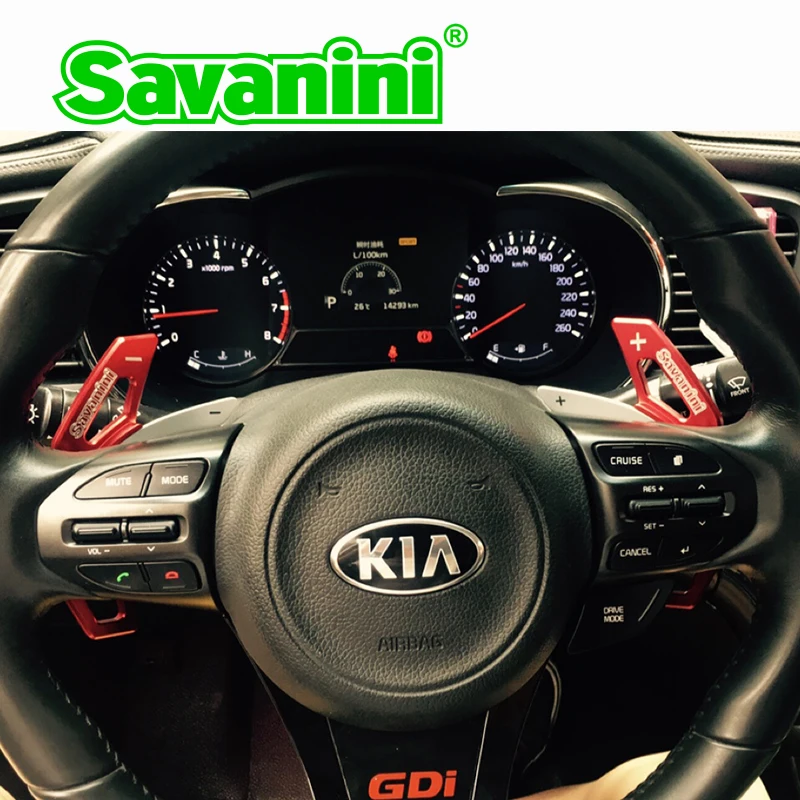 Savanini 2 шт. Алюминиевый Рычаг Переключения рулевого колеса для Kia K5(2014)
