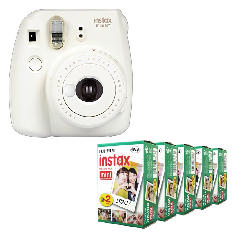 Fujifilm Instax Mini 8 Plus Camera Vanilla + Fuji 100 Film