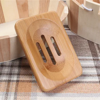 

Bathroom Natural Bamboo Soap Storage Box Bamboo Soap Dish Tray Holder Free shipping W8421
