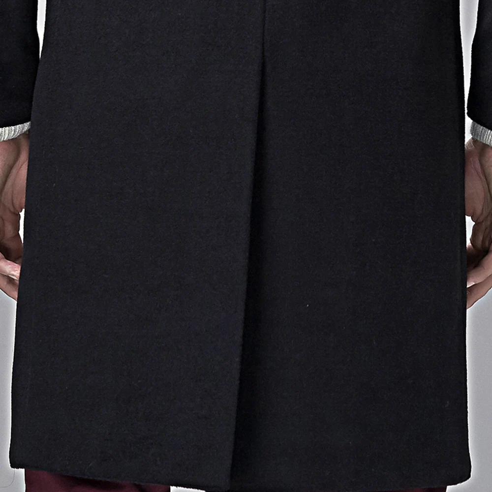 X-men URSMART новое зимнее двойное мужское черное шерстяное пальто двубортное Мужское пальто