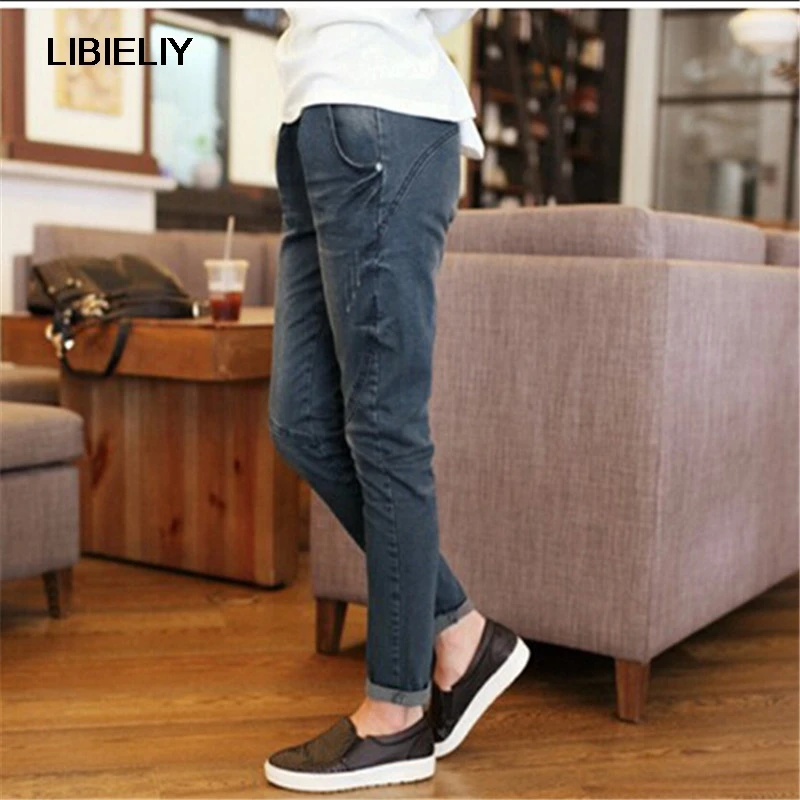 

Fashion Jeans Woman Casual Trousers Retro Denim Jeans Cowboy Pants Plus Size Women's Clothing Elastic Waist Harem Pants C1252