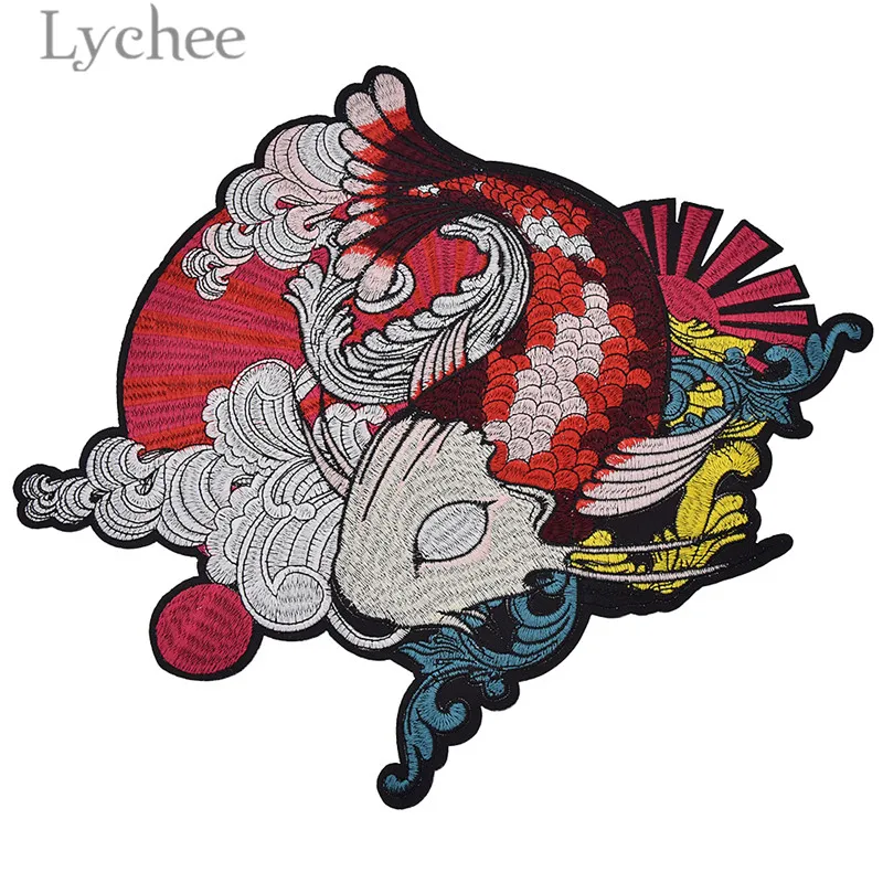 Lychee Life 1 шт. нашивки с вышивкой на карпа для одежды в японском стиле аппликации