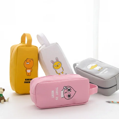 

1Pcs Kawaii Cartoon Animals PU Leather My Friend Pencil Case Large Capacity Pencil Bag School Stationery For Kids Gift 079