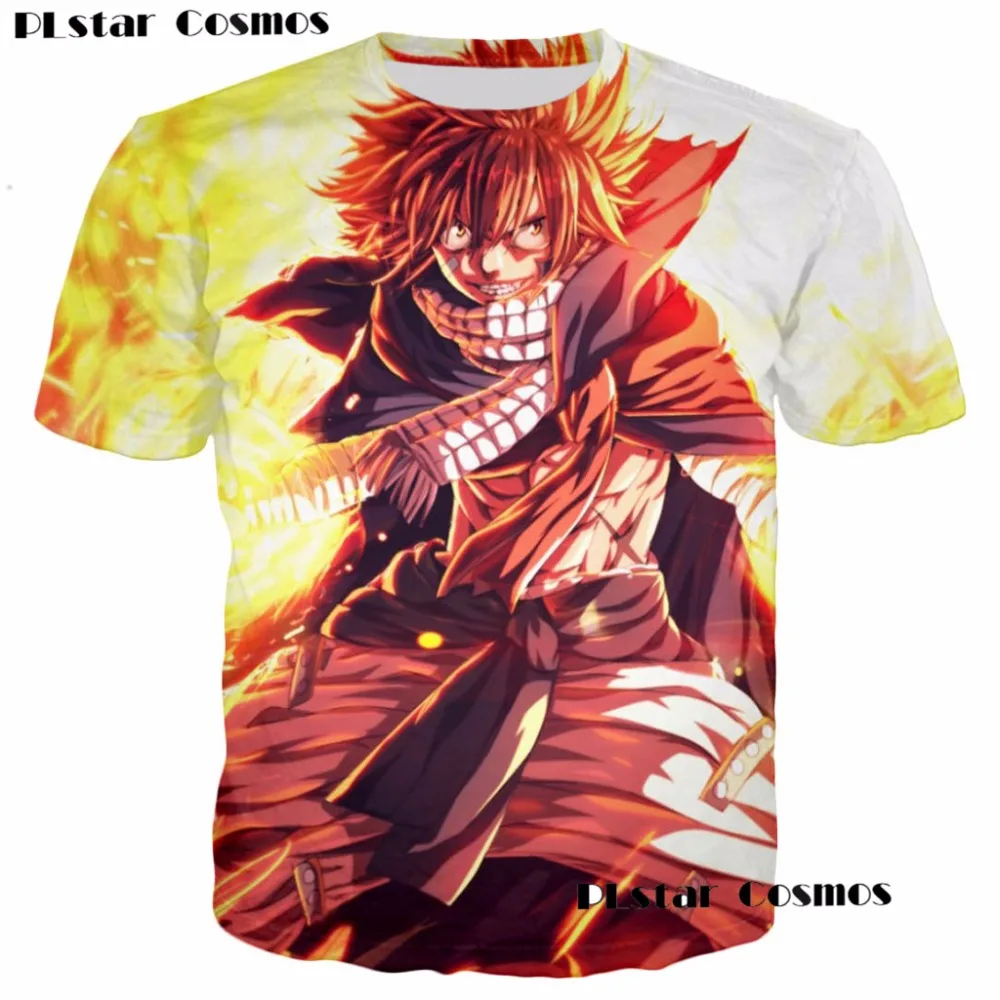 PLstar Cosmos FAIRY TAIL Mens Harajuku tee shirts Classic Anime Fairy Tail T shirts 3D t shirt