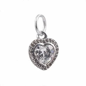 

ZMZY Original 925 Sterling Silver Charms Crystal Heart Pendants Beads Fit Pandora Bracelet Bangle Jewelry