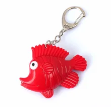 New fish LED luminous key chain mobile phone bag pendant LED flashlight small toys gift for childrenwholesale