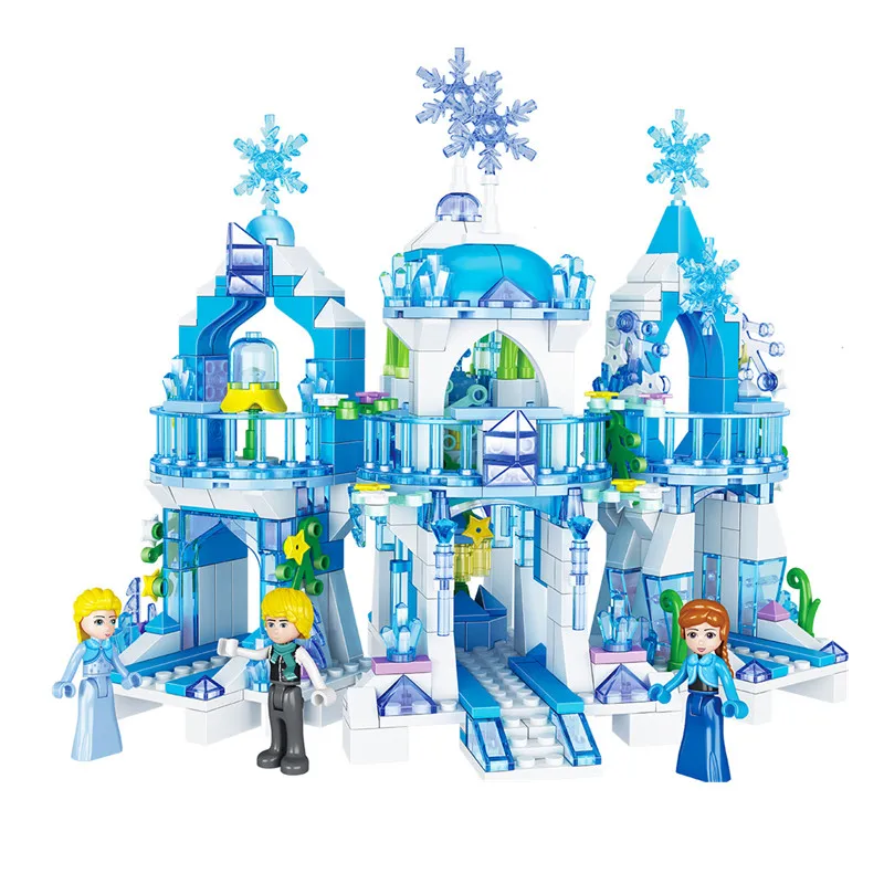 

Kids Love Legoings Happy Friends Blocks FrozenED Dream Princess Elsa Ice Castle Princess Anna Building Blocks Girl Toys Gifts
