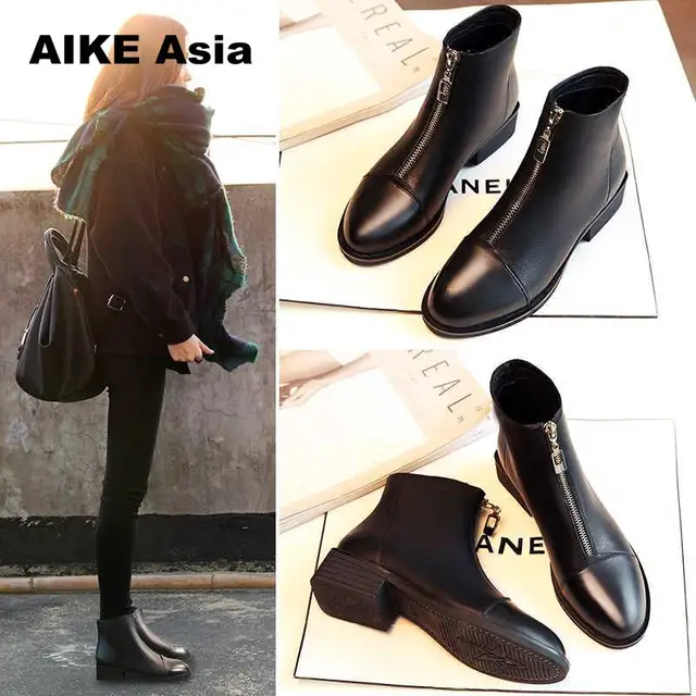 2018 Slip On Elastic Band Rubber Boots Winter Arrival Ankle Chelsea Boots Women Shoes Autumn Square Heel Female Footwear