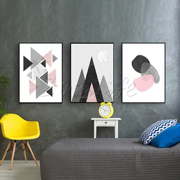 

Poster and print geometry,Nordic modern abstract watercolor on canvas,wall pictures for living room home decor ,cuadros art wall