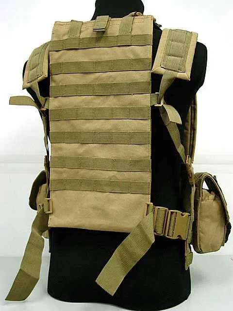 Airsoft Molle Canteen Hydration Combat RRV Vest Coyote Brown (4)