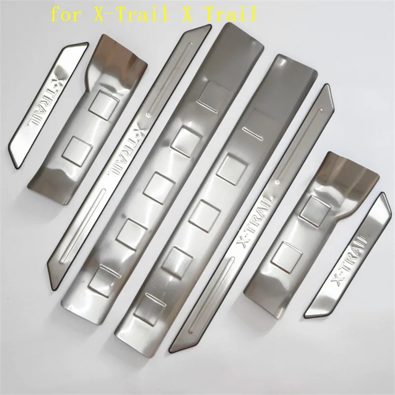 Stainless Inner Door Sill Scuff Plate Cover 4pcs for Nissan X-Trail 2008-2013