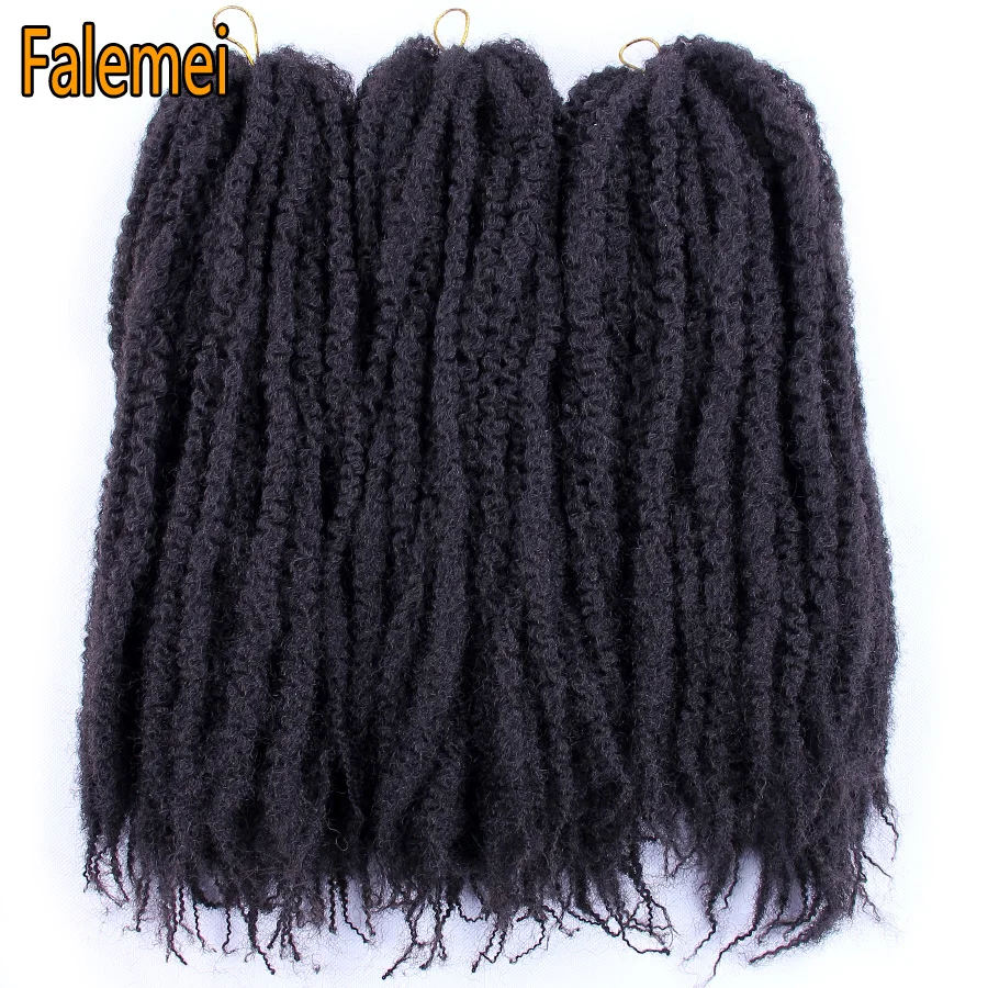 FALEMEI 18 дюймов Afro Kinky Marley плетенки волос 100 г/упак. Ombre синтетического волокна Kanekalon крючком, плетение волос