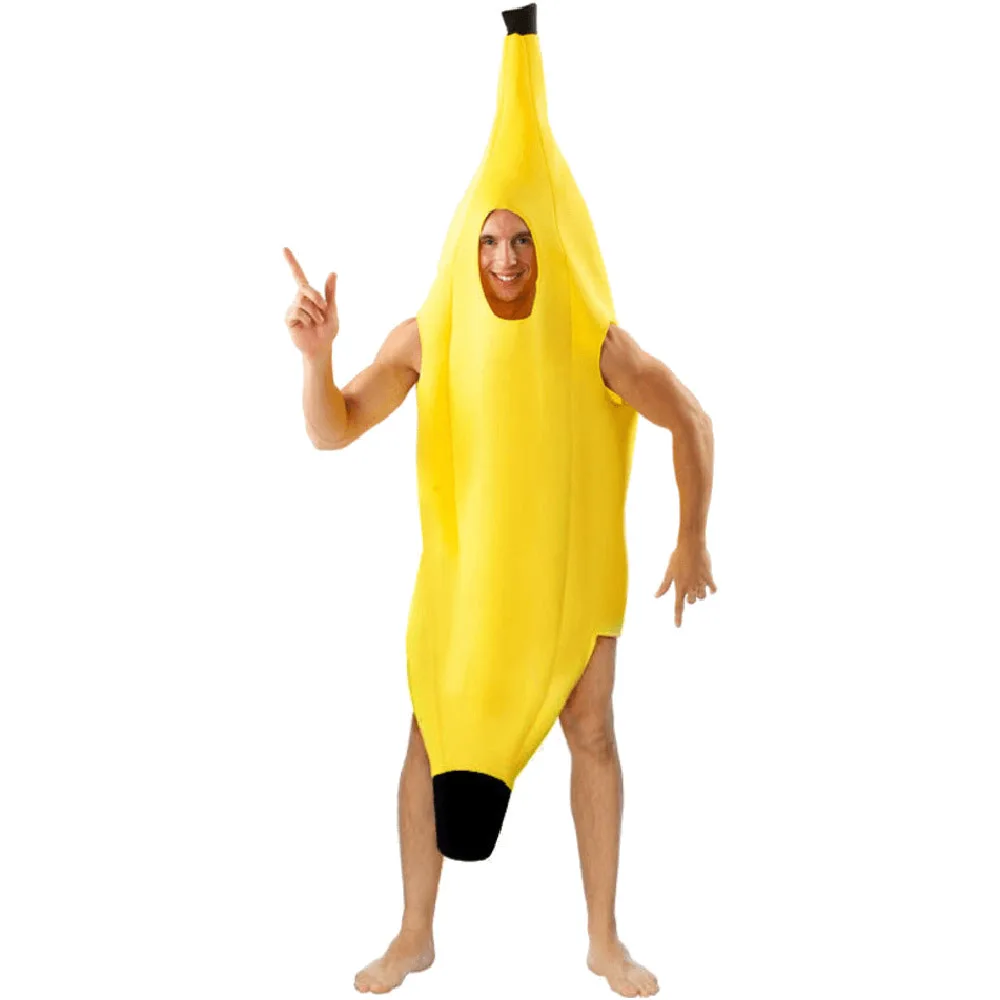 Adult Banana Suit One Piece Funny Costume Hen Party Halloween Fancy 