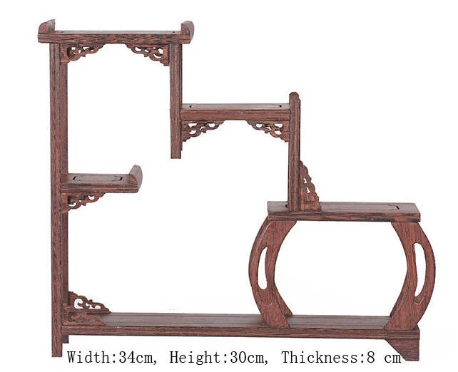 Exquisite Chinese Decoratable Classical Handmade Wenge Wooden Display Stand Shelf No 7