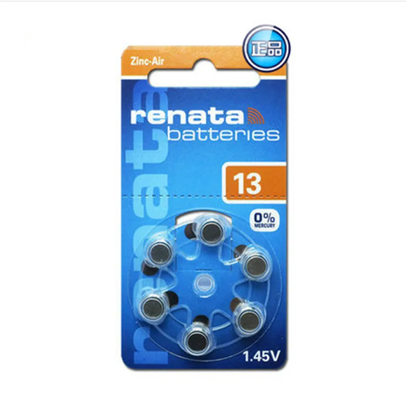 

1pack(6PCS) 100% Original RENATA A13 13A ZA13 13 PR48 1.45V Advanced Hearing Aid Batteries CIC Ear Care Button Cell Battery