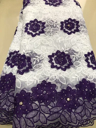 French Net Lace Fabric 2021 Latest African With Embroidery Mesh Tulle Milk Silk High quality PURPLE FLL3808. | Дом и сад