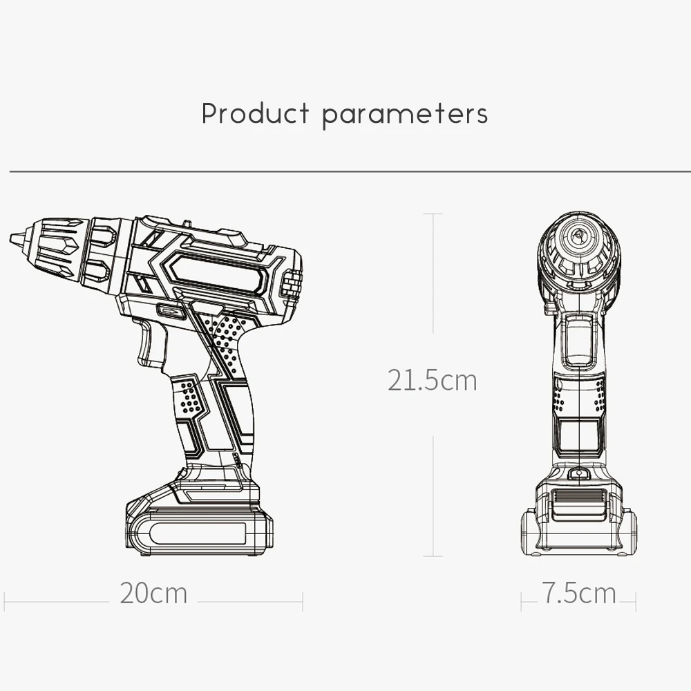 Xiaomi Mijia Tonfon Беспроводной Электрическая аккумуляторная ударная дрель Мощность драйвера 12/20V 2000 мА/ч, Батарея 2-Скорость адаптер для розеток европейского стандарта для домашних работ