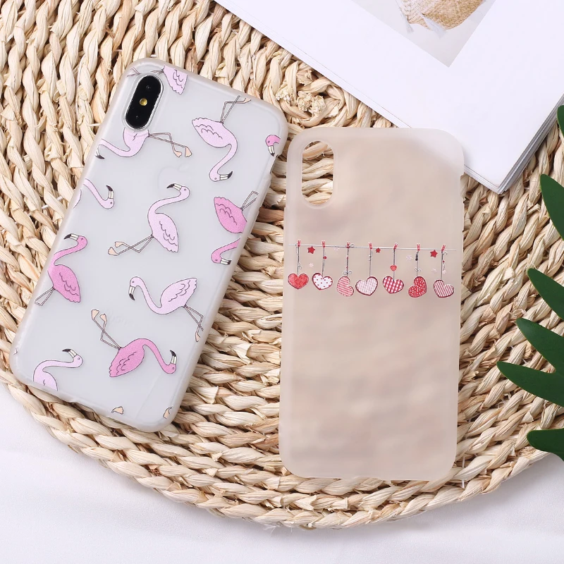 

Tree Leaves Cactus Cartoon Flamingo Soft Silicone Matte Phone Case Back Cover For iPhone 11 5 6 6Plus 7 7Plus 8Plus X XS Max
