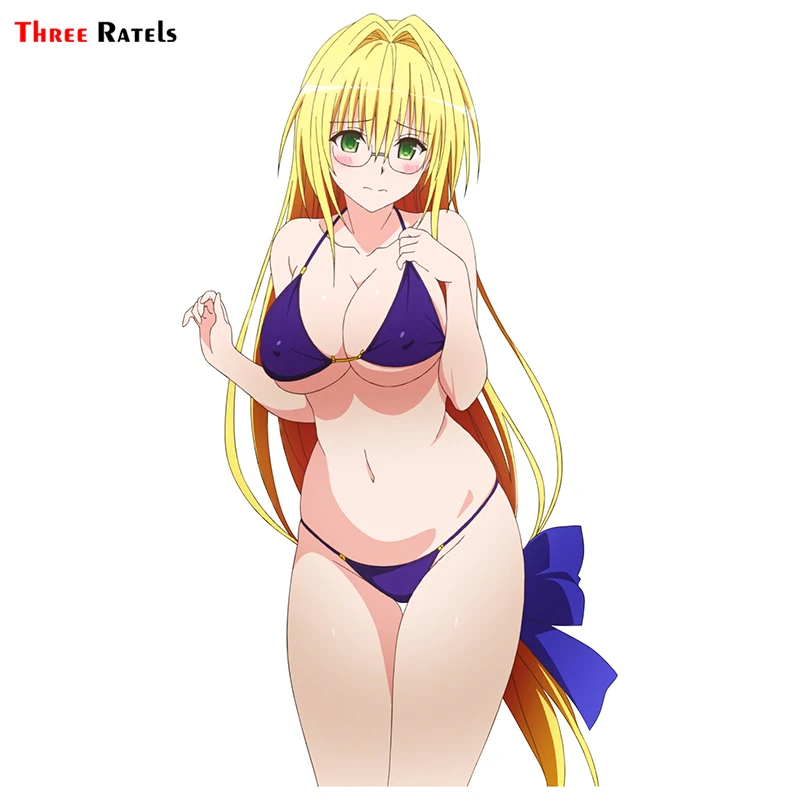 Three Ratels TRL599# 9x15см Аниме Сексуальная красотка с бикини и желтыми длинными волосами