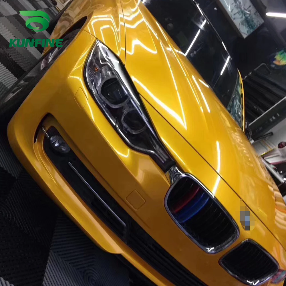 Car Vinyl film Body Sticker Car sticker Metal maple yellow (10)