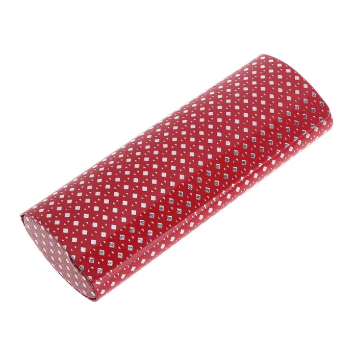 Портативный Овальный жесткий футляр для очков Пакет футляр для солнцезащитных очков магнитная застежка - Цвет: Red