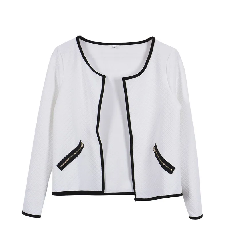 Lattice Elegant Jacket Women Long Sleeve Slim Zipper