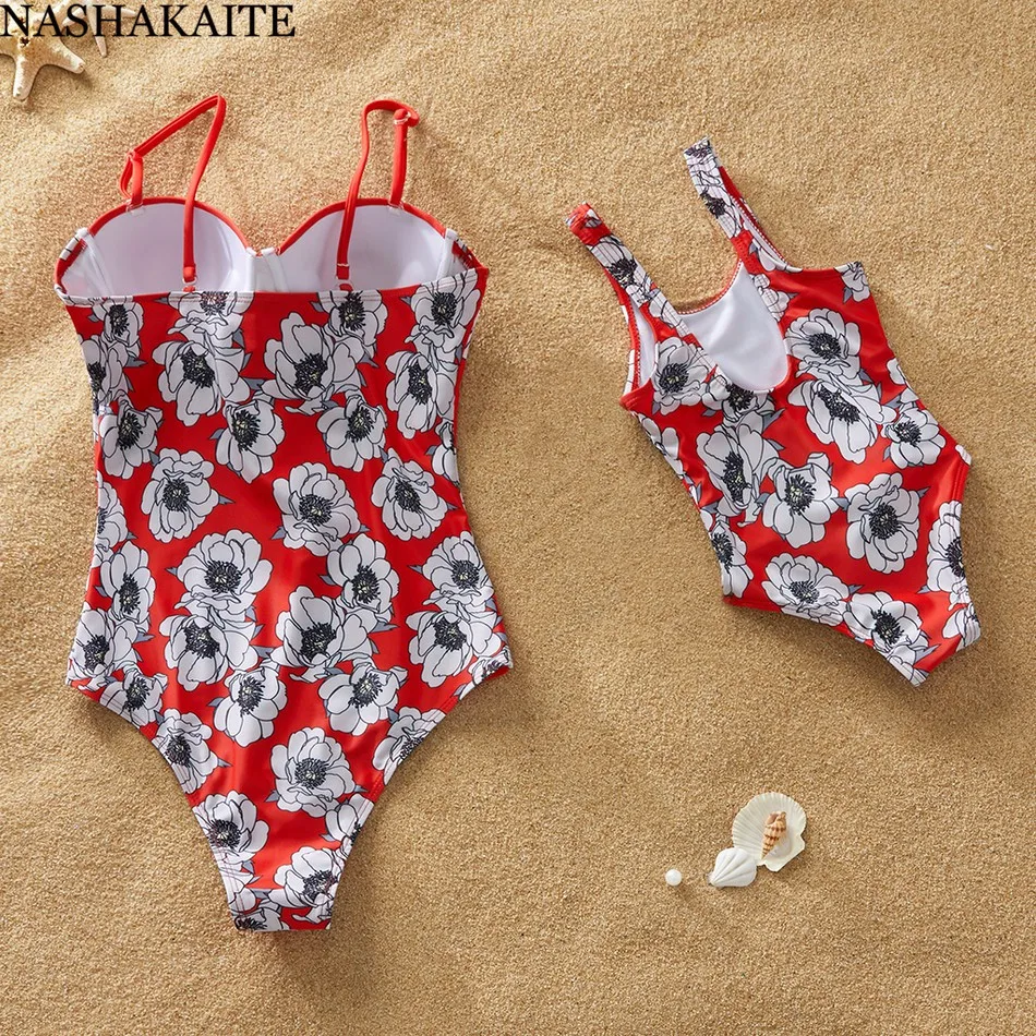 Купальник NASHAKAITE Mommy and me слитный купальник с принтом для женщин детский