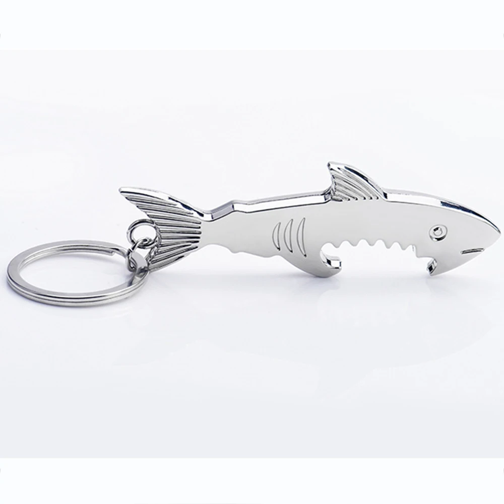 Creative Shark Keychain Bottle Opener Metal Key Ring Beer Cap Lifter Modern  SF 