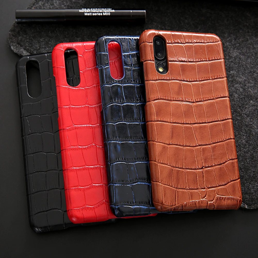 

Phone Case For Huawei P20 P20 pro Crocodile pattern PU leather Case Business Ultra Slim Coque Back Cover Protective Phone Shell
