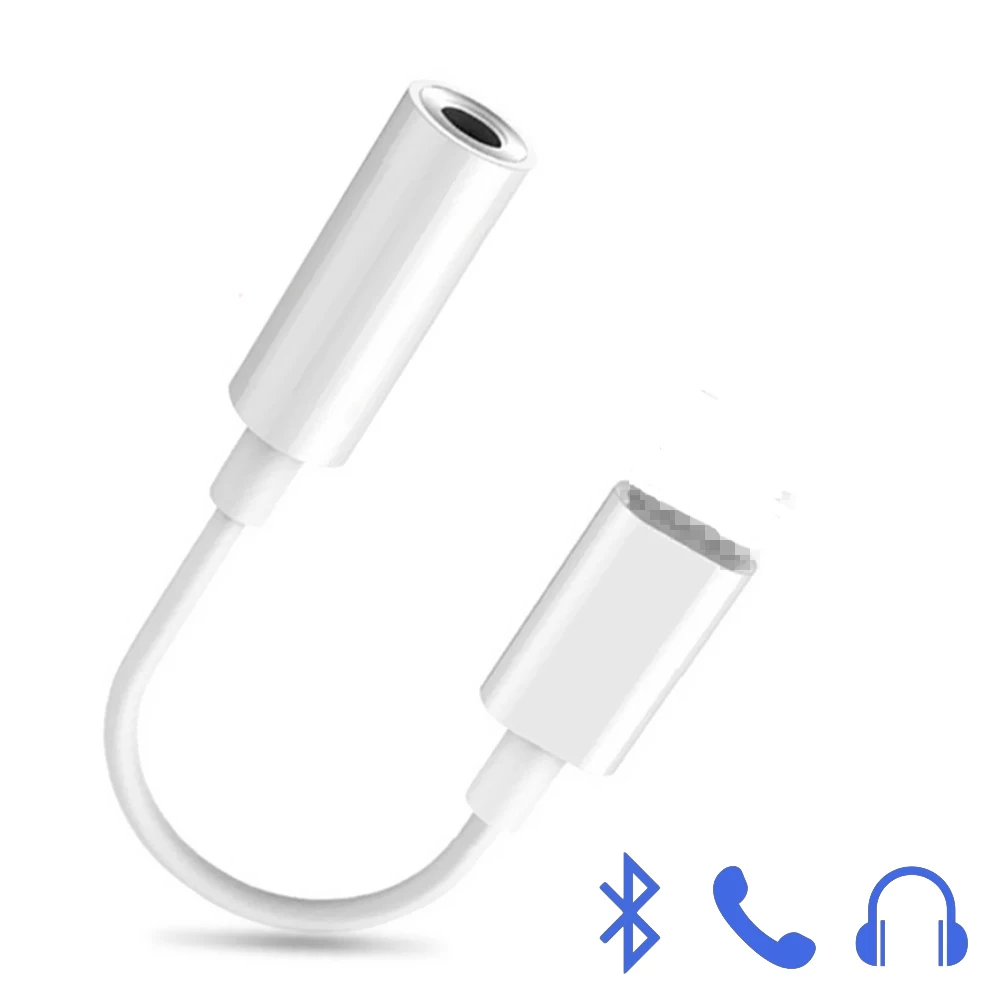 

For Lightning to 3.5mm Headphone Jack Adapter Audio Splitter Calling Listening Music Converter Adapter For iPhone 7 8 Plus X