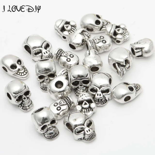 Whole Factory Price 40 Pcs Metal Silver Skull Beads Tibetan Whole Factory Price 40 Pcs Metal Silver Skull Beads Tibetan Er For Bracelet Jewelry