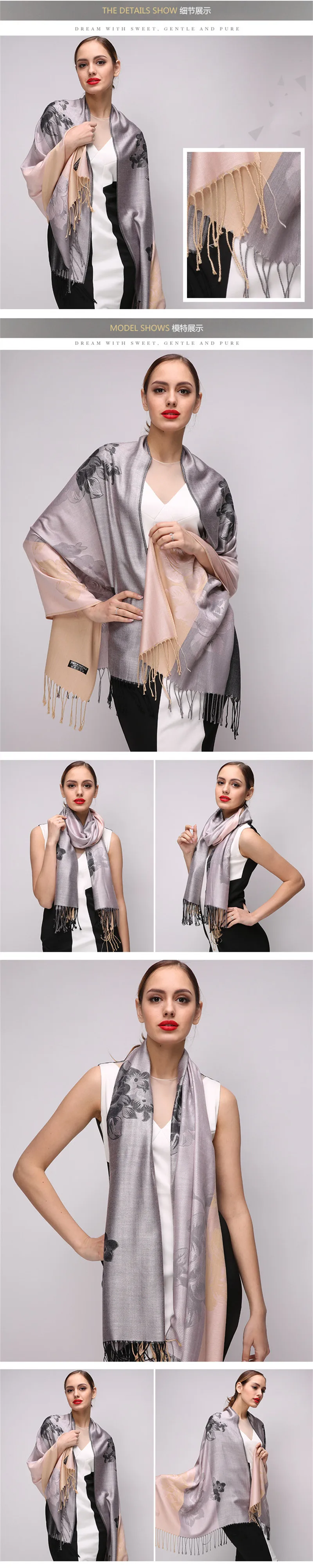 Высококачественный Женский шарф с цифровой печатью, брендовые шали и шарфы, Женский хлопковый шарф на осень и зиму, теплые пашмины Шарфы