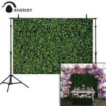Allenjoy Thin Vinyl photocall backdrop green grass vintage nature romantic decorate photo backdrop photography background allenjoy photography backdrop spring grass white flower bokeh green background photocall photographic photo studio
