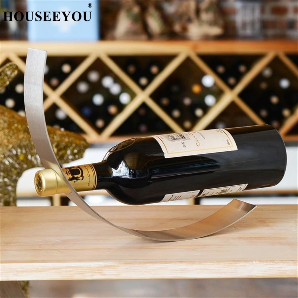 Creative Letter C Design 304 Stainless Steel Wine Rack Bottle Holder Stemware Shelf Display Organizer Home Decor Crafts | Дом и сад