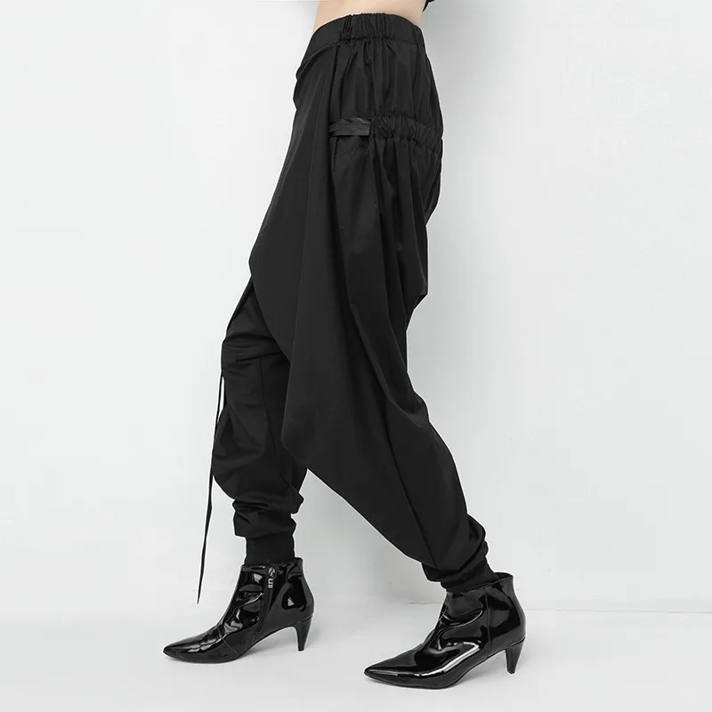 Punk Hop Negro Encaje Harajuku Larga Mujeres Streetwear Harén Nuevo Empalme Gótico Pierna Hip Casual De Pantalones Black Las qPwCxqfp
