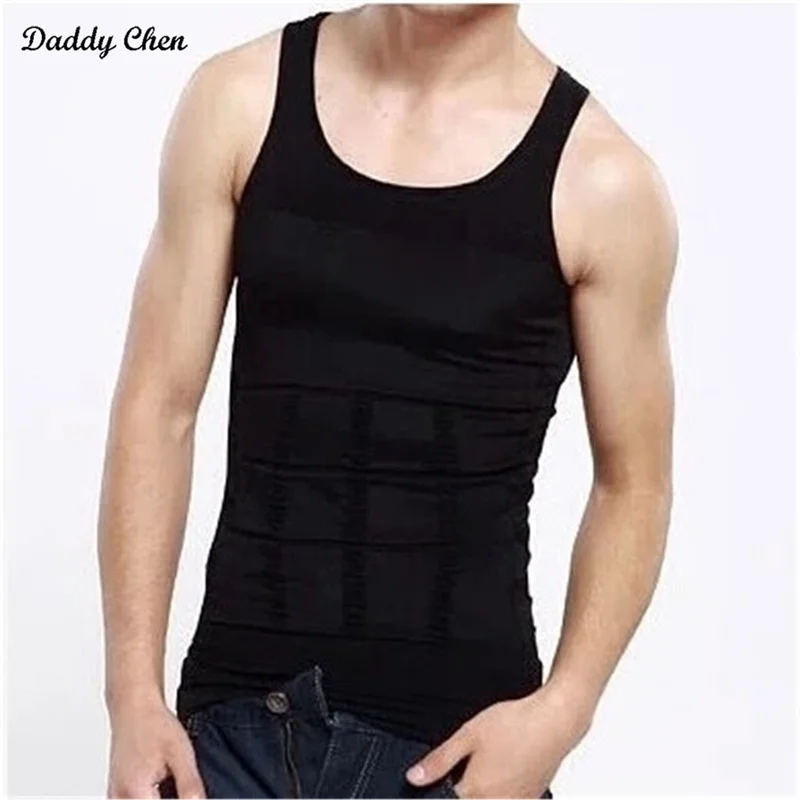 Men Tight Body Shapewear sleeveless Undershirt Vest wrestling Shirt Abs