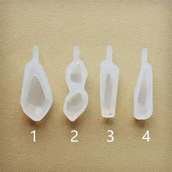 

SNASAN 4pieces/set Irregular stone pendant Silicone Mold Resin Silicone Mould handmade DIY Jewelry Making epoxy resin molds