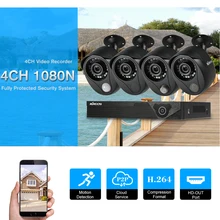 KKmoon 4CH 1080N система видеонаблюдения Комплект камер видеонаблюдения для безопасности 4 шт. 1080 P наружная камера безопасности с PIR датчик газа сирена