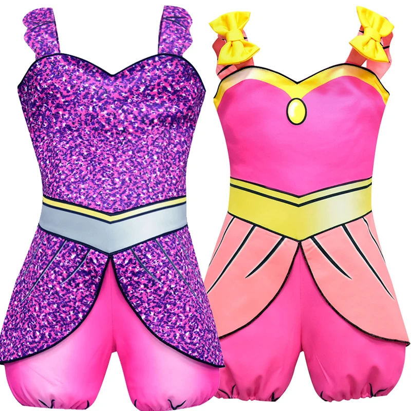 

Girls Summer Cosplay Set 2018 Doll Girl Jumpsuit Shorts Pant Swimsuit Children's Bow Swimming Suit Clothes Baby Kids Clothing